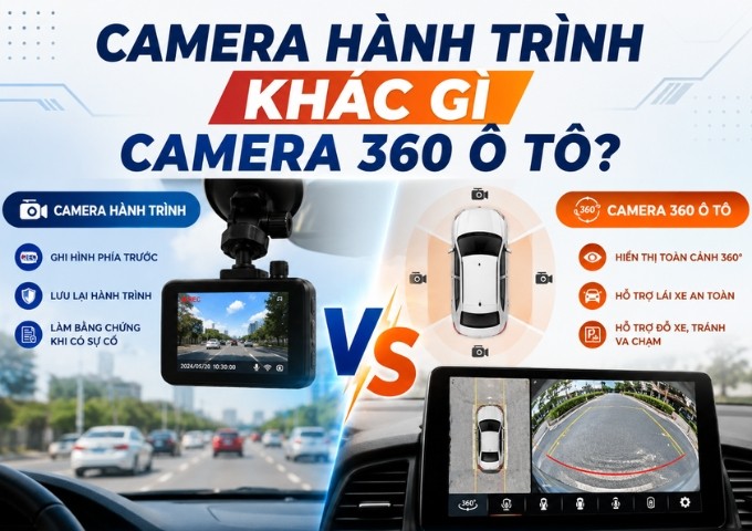 Camera hành trình khác gì camera 360 ô tô?